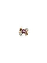 14K Rose Gold Retro Diamond and Ruby Ring Fine Jewelry arcadeshops.com