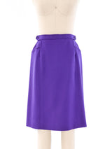 Yves Saint Laurent Wool Purple Skirt Bottom arcadeshops.com