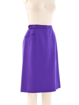 Yves Saint Laurent Wool Purple Skirt Bottom arcadeshops.com