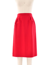 Yves Saint Laurent Wool Red Skirt Bottom arcadeshops.com