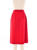 Yves Saint Laurent Wool Red Skirt Bottom arcadeshops.com
