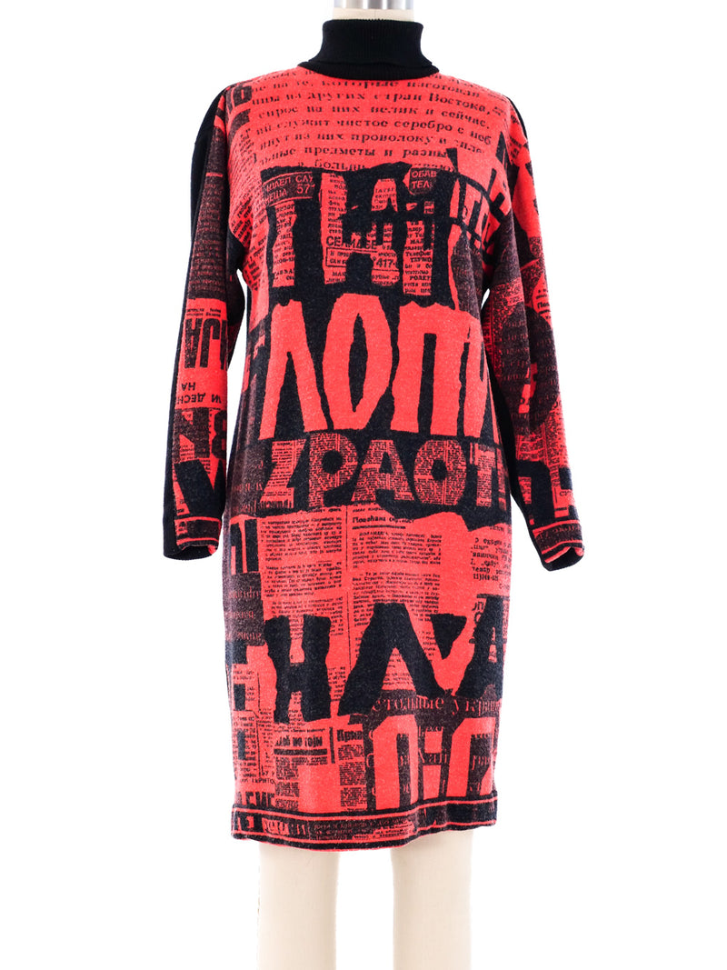 Leonard Paris Graphic Knit Sweater Dress Dress arcadeshops.com