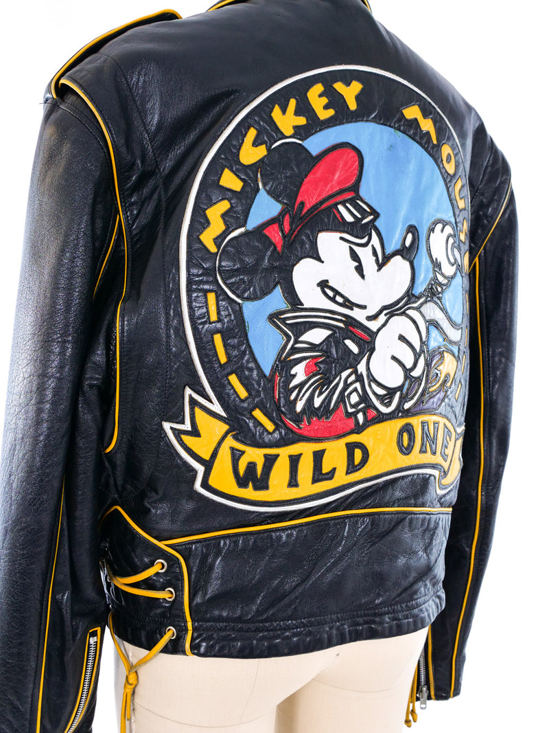 Leather Moto Mickey Mouse Jacket Jacket arcadeshops.com