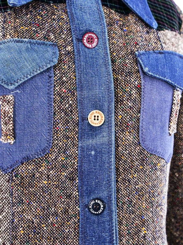 1970's Denim and Tweed Skirt Ensemble Suit arcadeshops.com