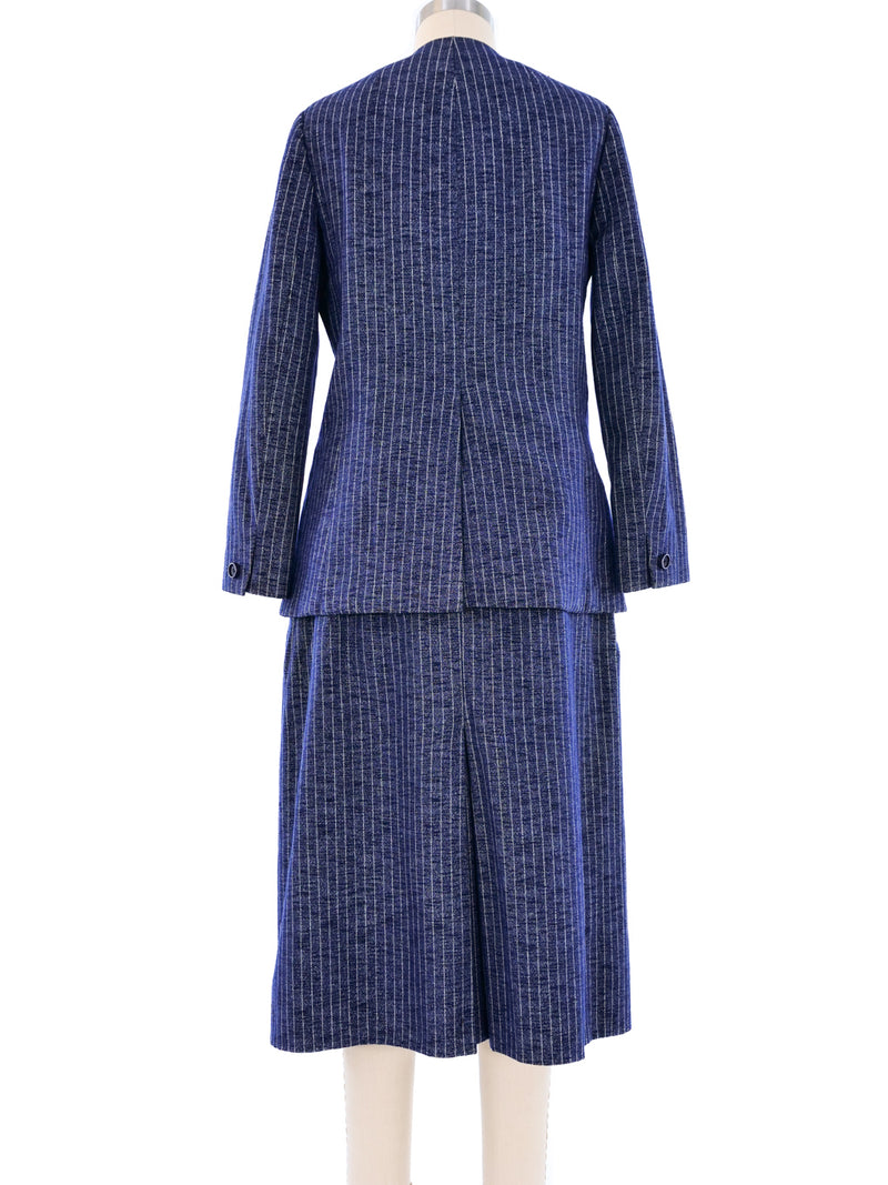 Christian Dior Haute Couture Pinstripe Skirt Ensemble Suit arcadeshops.com