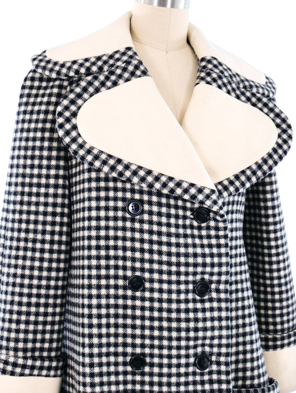 Geoffrey Beene Double Breasted Checkered Coat Outerwear arcadeshops.com