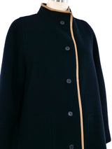 Bonnie Cashin Leather Trimmed Wool Maxi Coat Outerwear arcadeshops.com