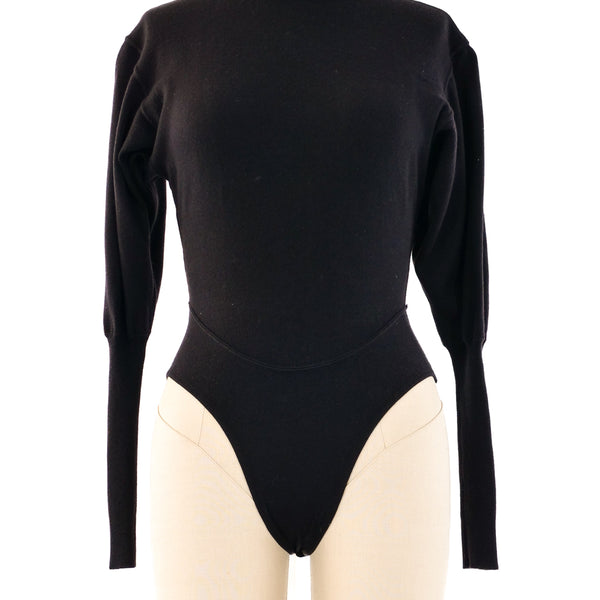 セットアップ ALAIA EBENE BLACK WOOL SECOND SKIN BODYSUIT Alaïa Ebene Black wool second skin bodysuit | TheDoubleF