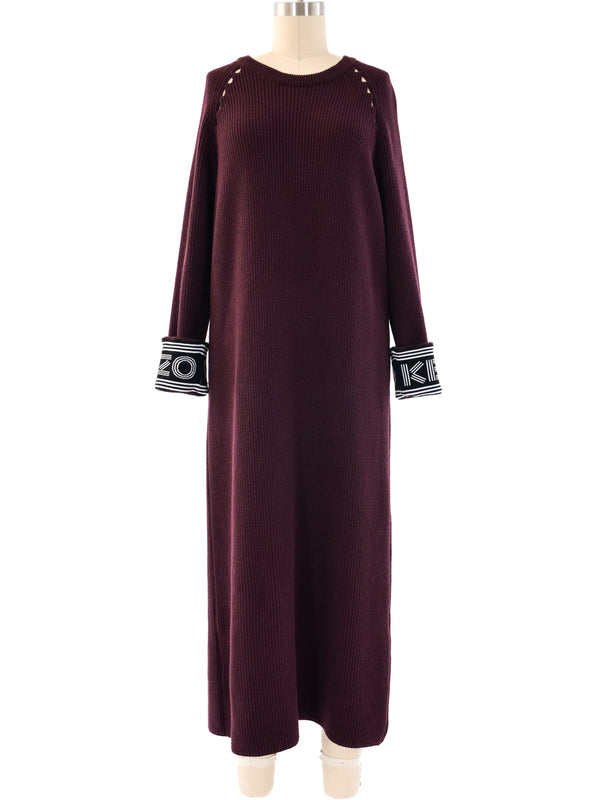 Kenzo Plum Knit Maxi Dress Dress arcadeshops.com