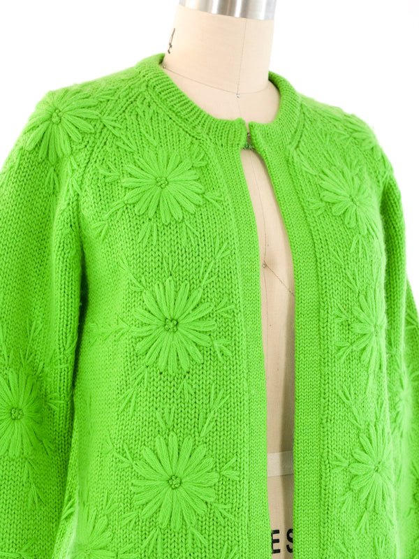1960's Green Knit Cardigan Jacket arcadeshops.com