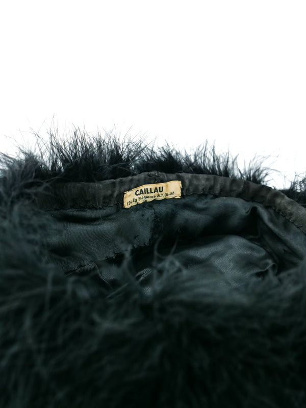 Black Marabou Feather Hat Accessory arcadeshops.com