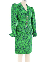 Yves Saint Laurent Floral Brocade Skirt Suit Suit arcadeshops.com