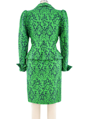 Yves Saint Laurent Floral Brocade Skirt Suit