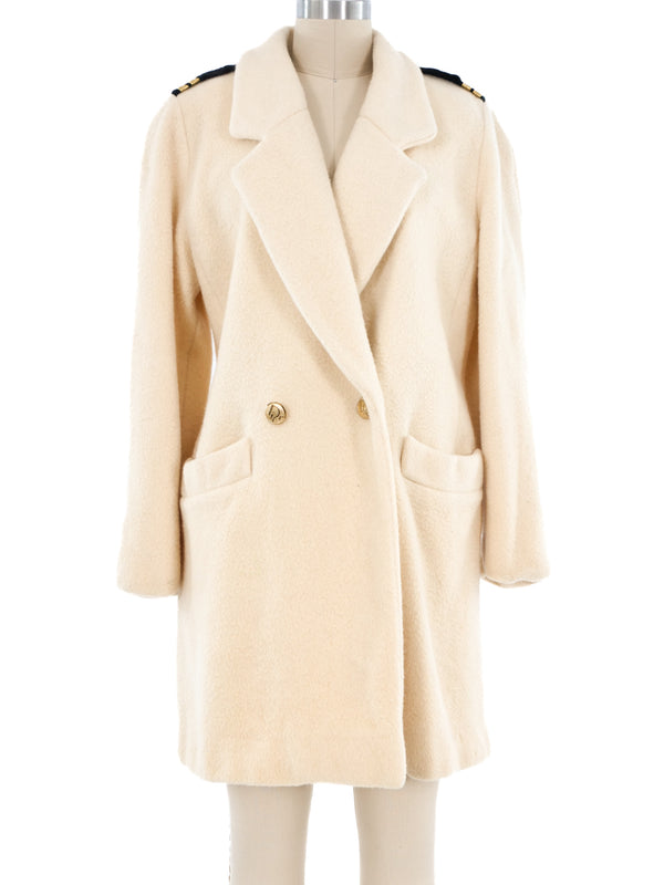 Christian Dior Cream Felted Wool Coat Outerwear arcadeshops.com