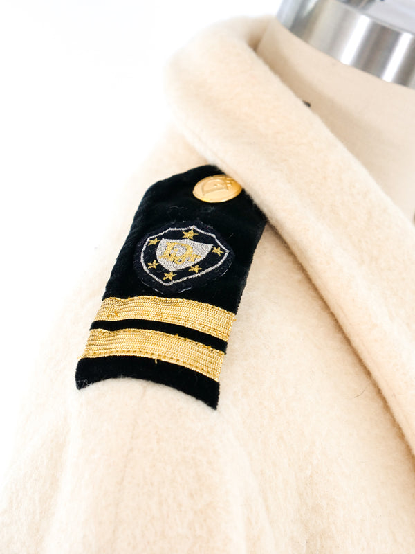 Christian Dior Cream Felted Wool Coat Outerwear arcadeshops.com