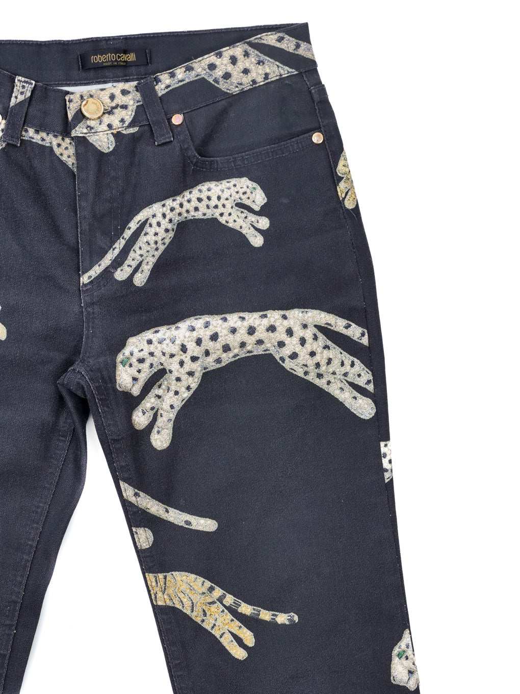 Roberto Cavalli Leopard Graphic Jeans