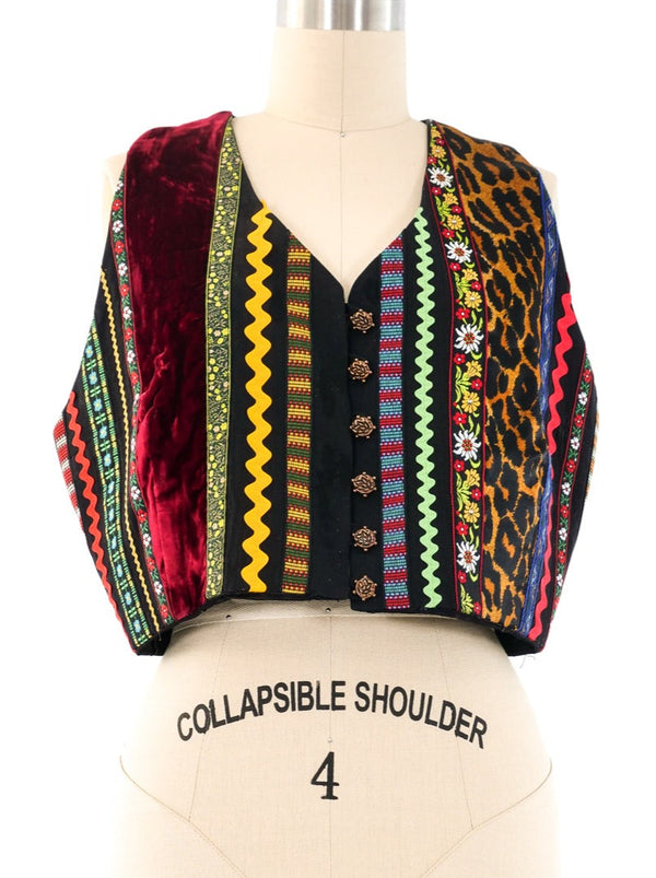 Todd Oldham Patchwork Cropped Vest Top arcadeshops.com