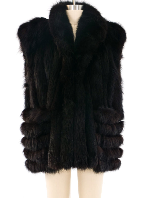 Black Fox Fur Vest Jacket arcadeshops.com