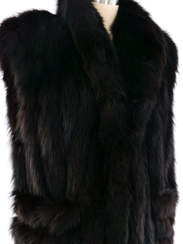 Black Fox Fur Vest Jacket arcadeshops.com