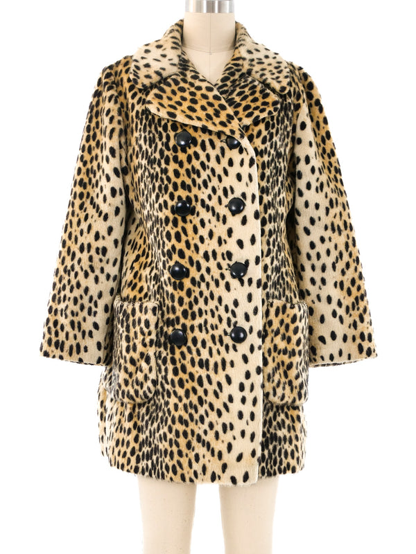 1960's Faux Leopard Swing Coat Outerwear arcadeshops.com