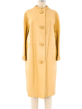 1960's Butter Yellow Leather Coat Outerwear arcadeshops.com