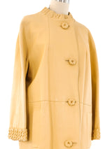 1960's Butter Yellow Leather Coat Outerwear arcadeshops.com