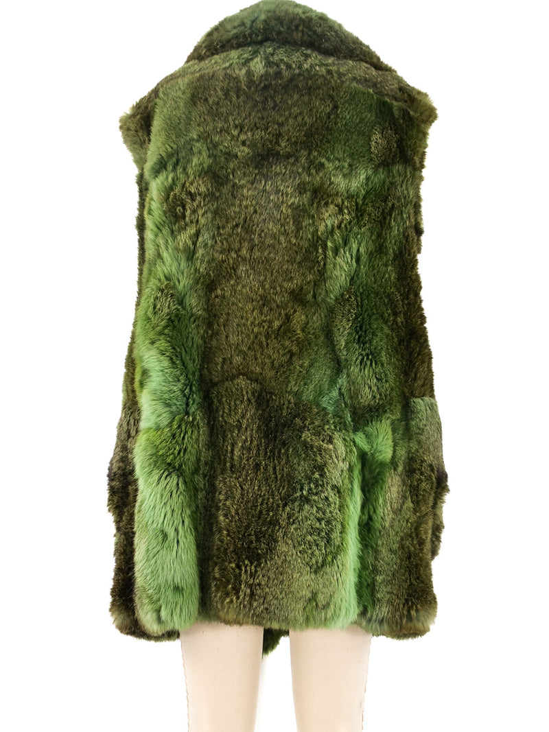 Green Fox Fur Vest Outerwear arcadeshops.com