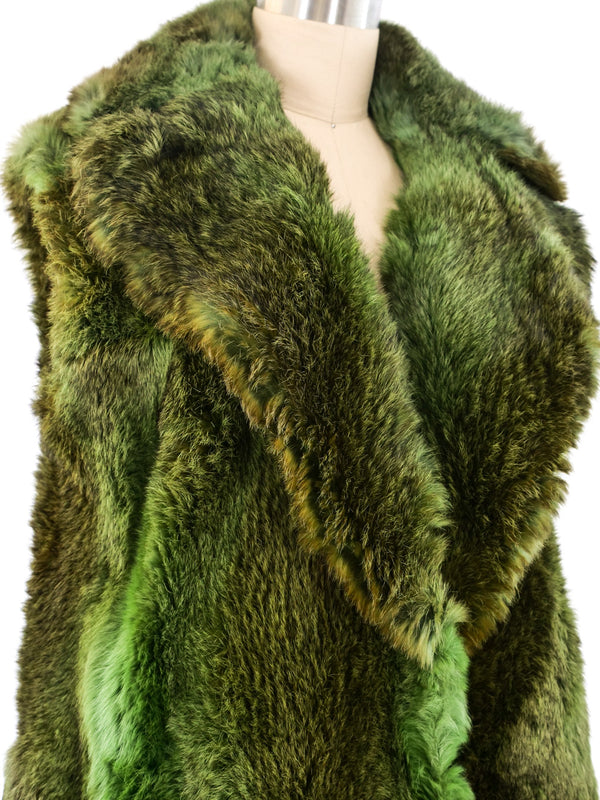 Green Fox Fur Vest Outerwear arcadeshops.com