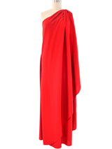 Halston IV One Shoulder Jersey Gown Dress arcadeshops.com