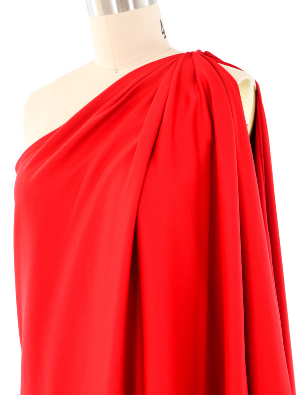 Halston IV One Shoulder Jersey Gown Dress arcadeshops.com
