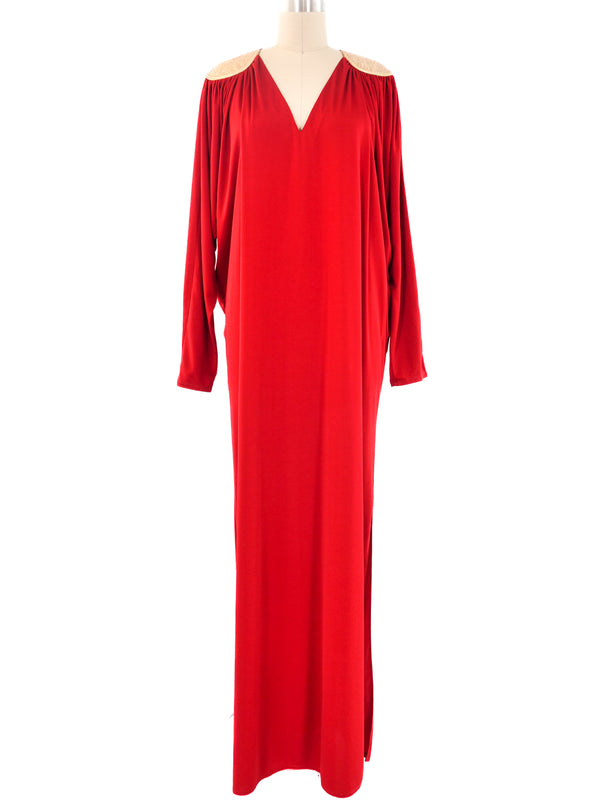 Bill Tice Red Jersey Caftan Dress arcadeshops.com