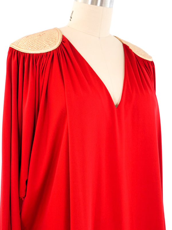 Bill Tice Red Jersey Caftan Dress arcadeshops.com