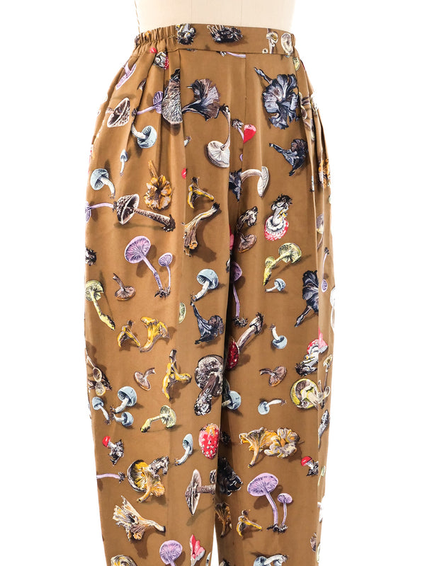Hermes Mushroom Printed Silk Pant Bottom arcadeshops.com