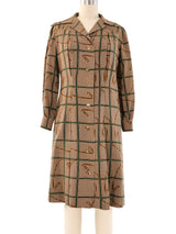 1960's Gucci Equestrian Printed Shirt Dress Dress arcadeshops.com