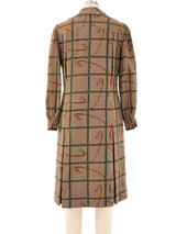 1960's Gucci Equestrian Printed Shirt Dress Dress arcadeshops.com