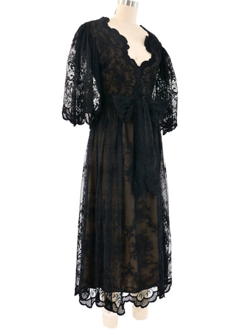 chinese dress ladies Black Lace Midi Dress