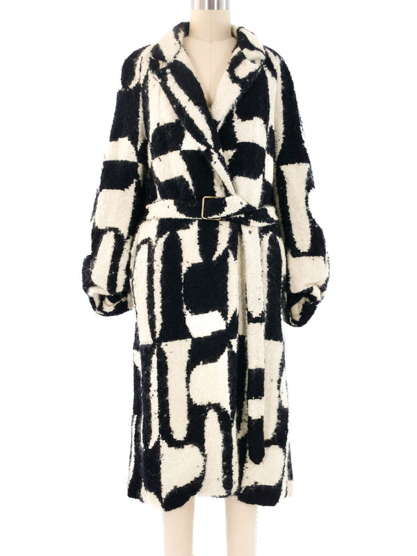 Dries Van Noten Abstract Belted Overcoat Outerwear arcadeshops.com
