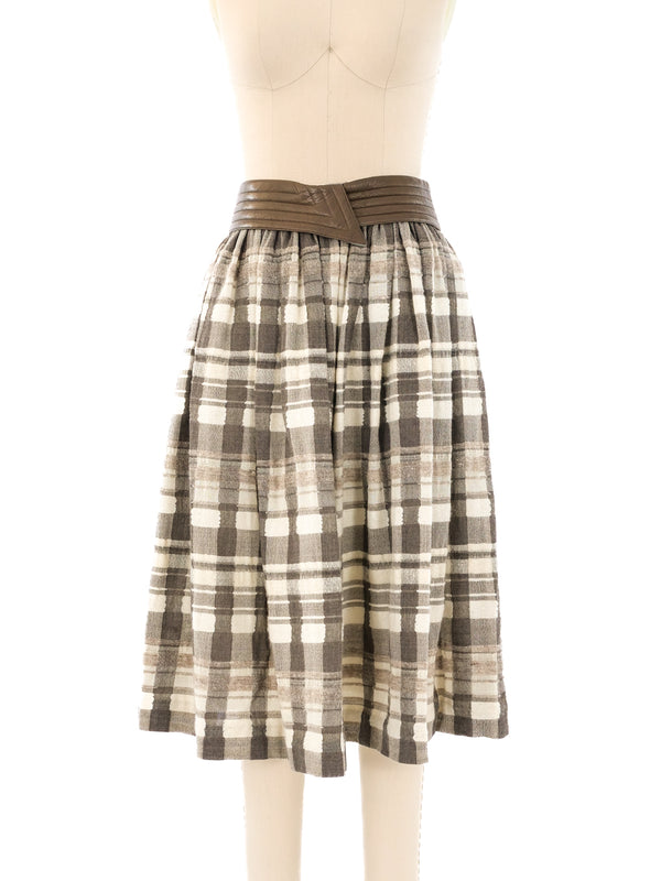 Escada Plaid Wool Skirt Bottom arcadeshops.com