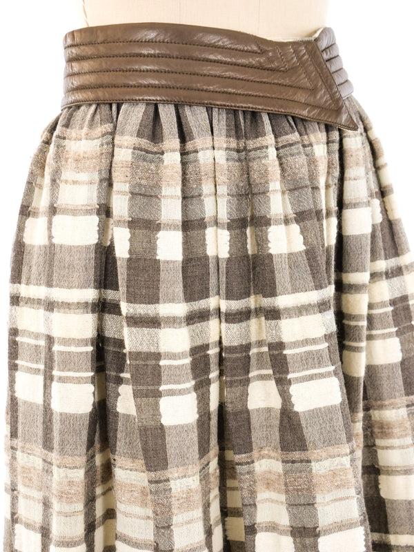 Escada Plaid Wool Skirt Bottom arcadeshops.com
