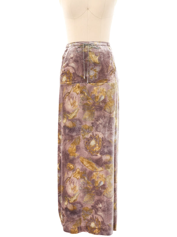 Kenzo Floral Velvet Maxi Skirt Bottom arcadeshops.com