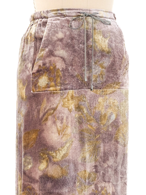 Kenzo Floral Velvet Maxi Skirt Bottom arcadeshops.com