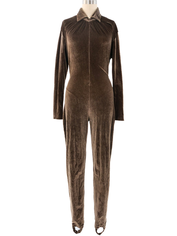 Lace Back Velvet Jumpsuit Jumpsuit arcadeshops.com