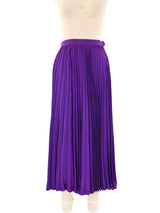 Yves Saint Laurent Purple Pleated Maxi Skirt Bottom arcadeshops.com