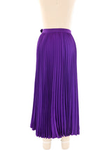 Yves Saint Laurent Purple Pleated Maxi Skirt Bottom arcadeshops.com