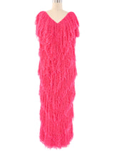 Hot Pink Yarn Fringe Dress Dress arcadeshops.com