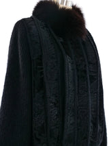 Fur and Knit Paneled Jacket Outerwear arcadeshops.com