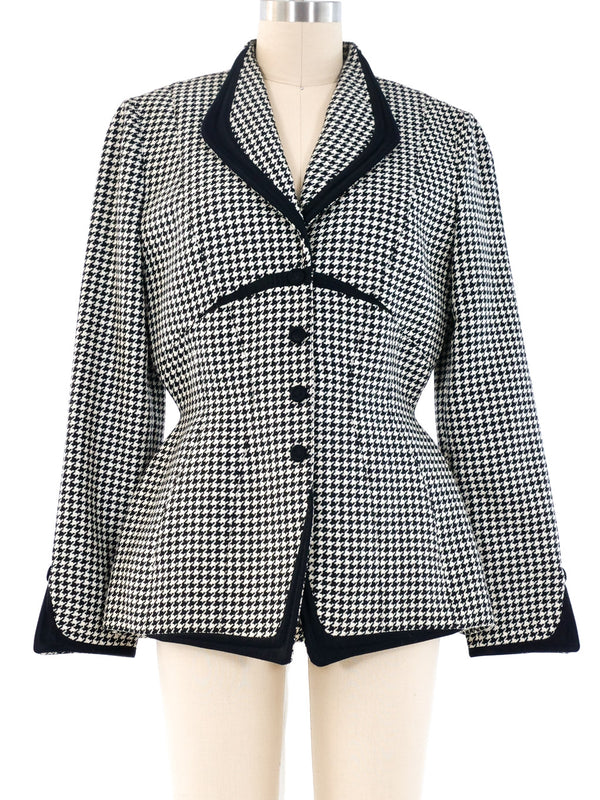 1997 Thierry Mugler Houndstooth Architectural Jacket Jacket arcadeshops.com