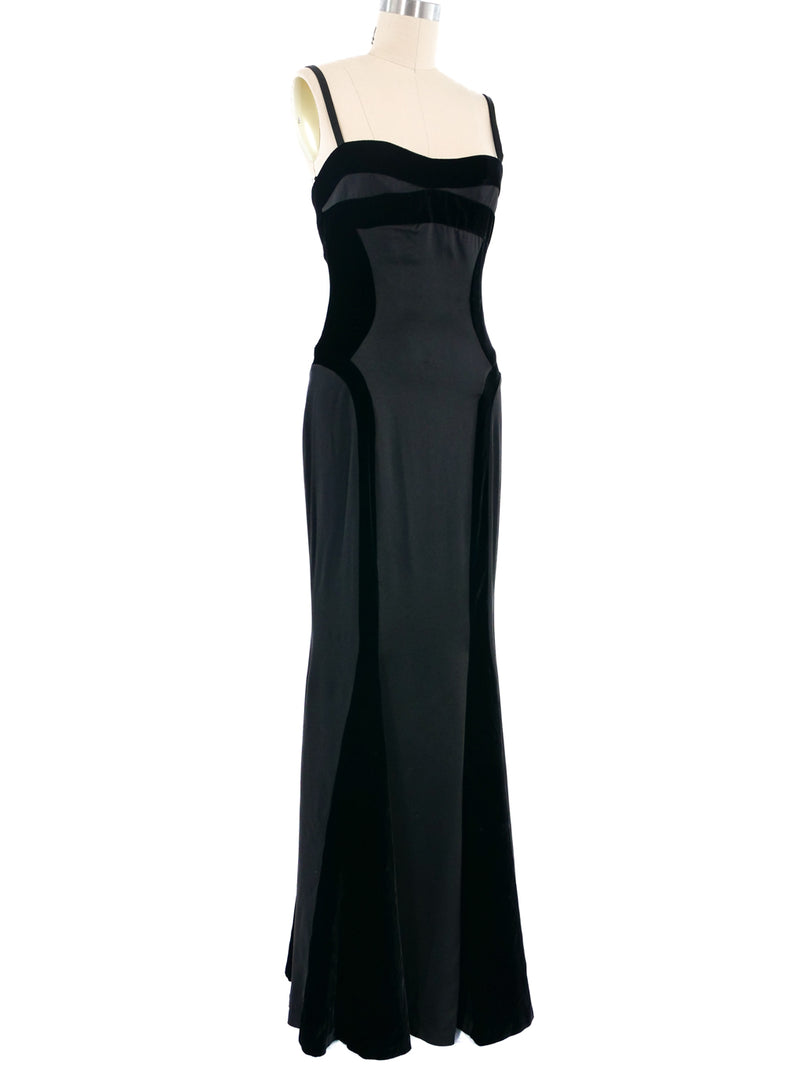 2005 Gianfranco Ferre Black Velvet Gown Dress arcadeshops.com