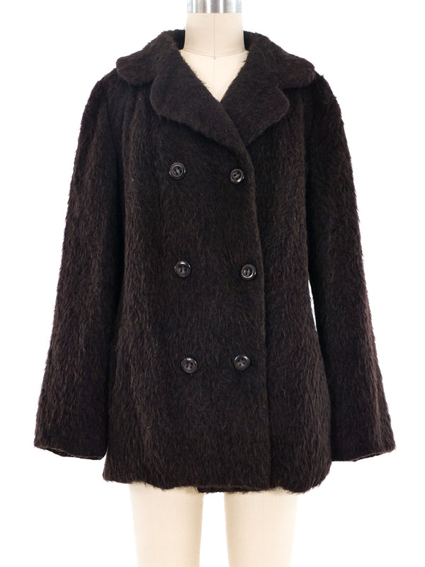 Dolce and Gabbana Brown Alpaca Coat Jacket arcadeshops.com
