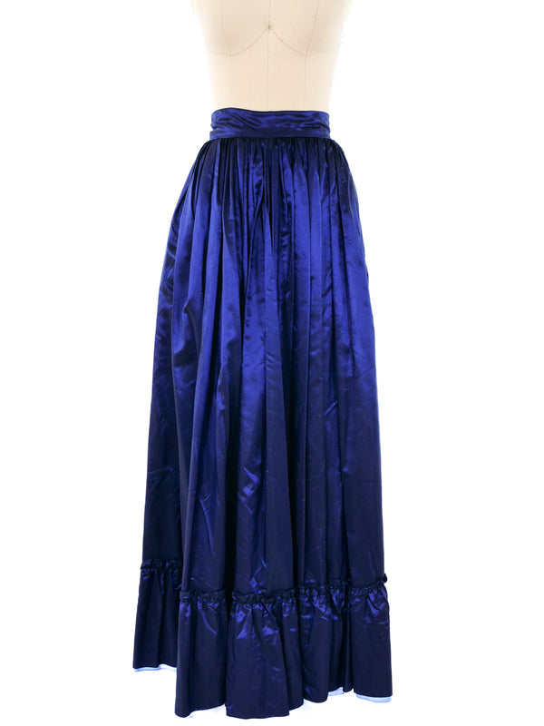 Giorgio Sant'Angelo Navy Taffeta Maxi Skirt Bottom arcadeshops.com